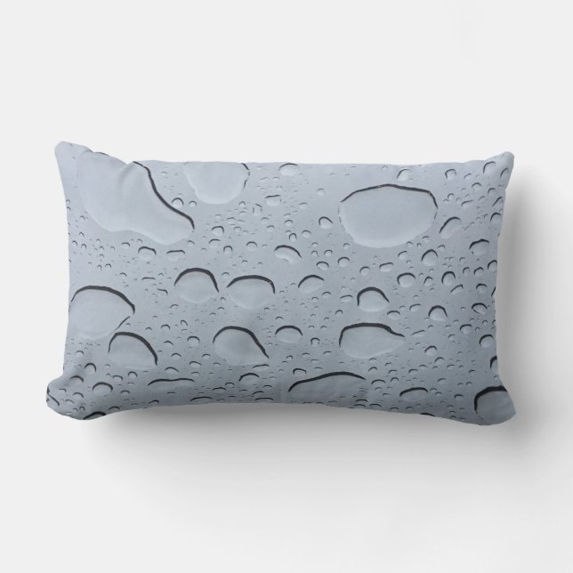 Water Droplet Abstract Drops Crystal Clear Pattern Lumbar Cushion (Front)