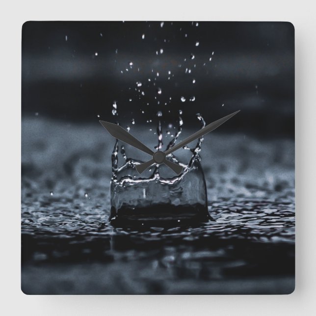 Water Droplet Digital Wallpaper Square Wall Clock (Front)
