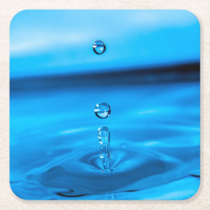 Water Droplet Square Paper Coaster