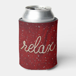 Water Droplet with Rope Relax Text Can Cooler