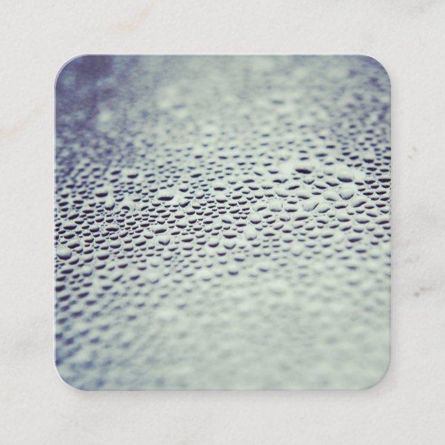 Water Droplets 02 Square Business Card (Front)