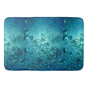 Water droplets bath mat