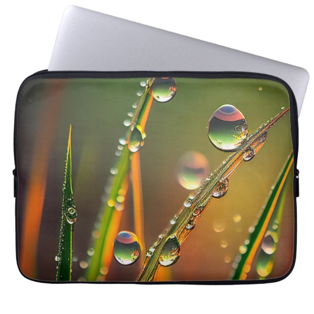 Water Droplets Calm Tranquil Nature Peaceful Zen Laptop Sleeve (Front)