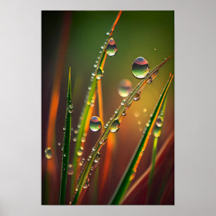 Water Droplets Calm Tranquil Nature Peaceful Zen Poster