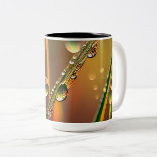 Water Droplets Calm Tranquil Nature Peaceful Zen Two-Tone Coffee Mug