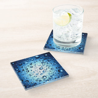 water droplets glass coaster