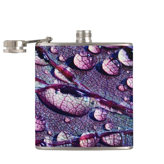 Water Droplets Hip Flask (Opened)