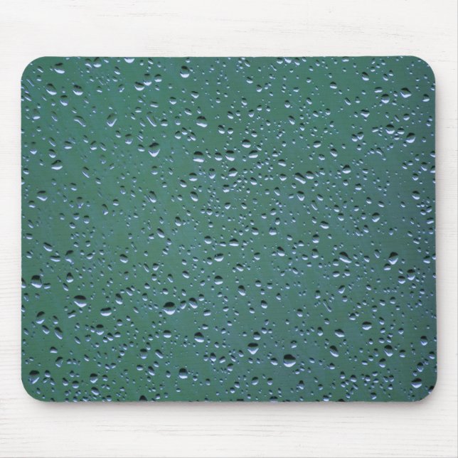Water Droplets on a Green Background Mouse Mat (Front)
