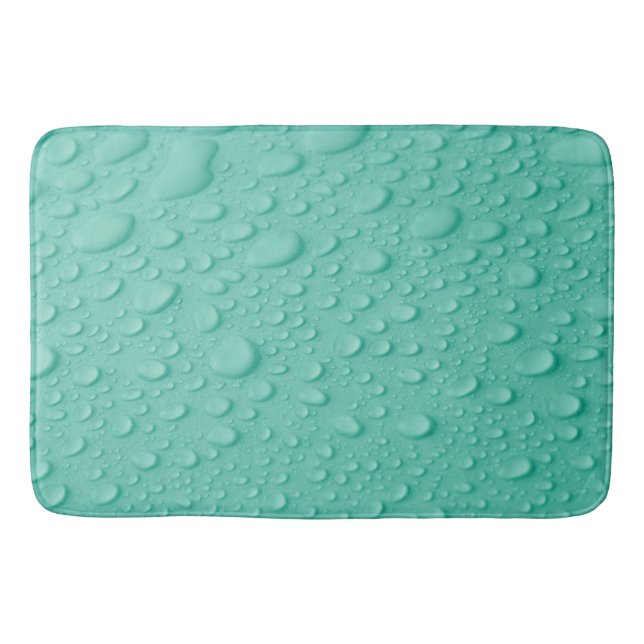 Water Droplets on Blue Surface Bath Mat (Front)