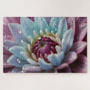 Water Droplets on Dahlia Flower Jigsaw Puzzle