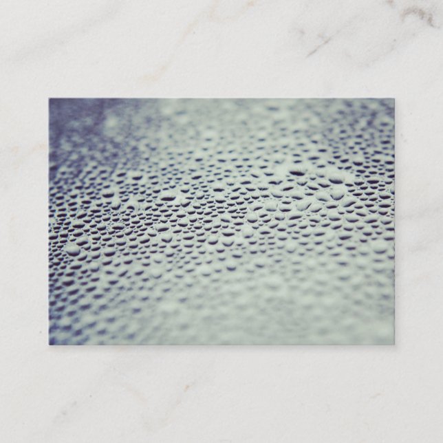 Water Droplets on Glass 01 Business Card (Front)