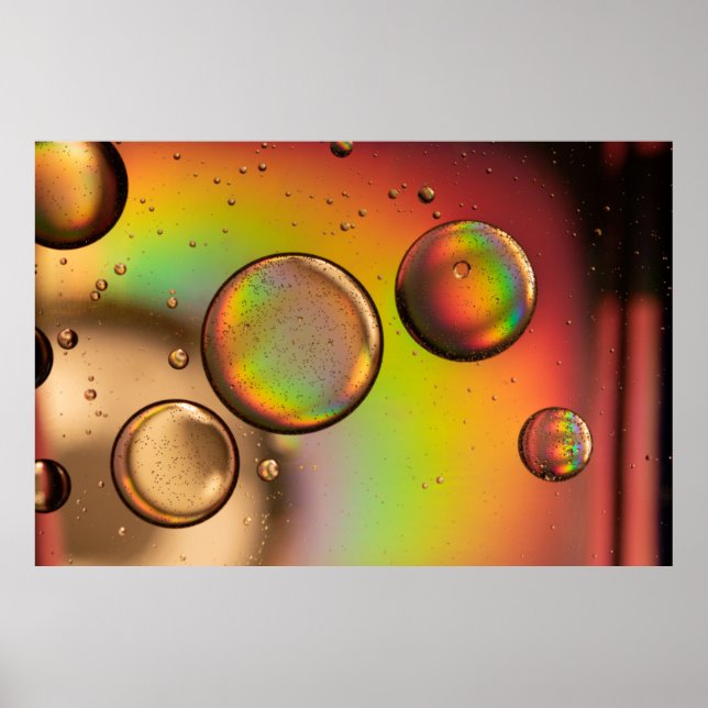 Water droplets on glass panel poster (Front)