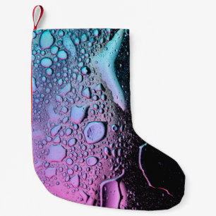 Water droplets on glass panel small christmas stocking