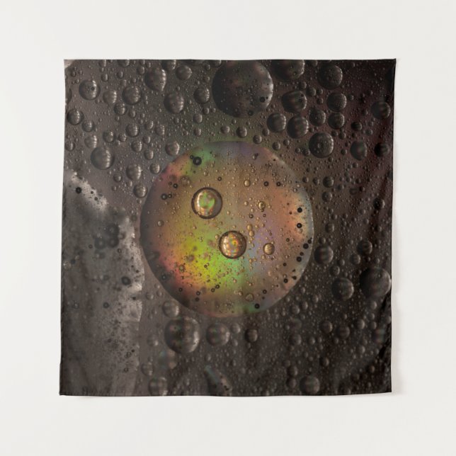 Water droplets on glass panel tapestry (Front)