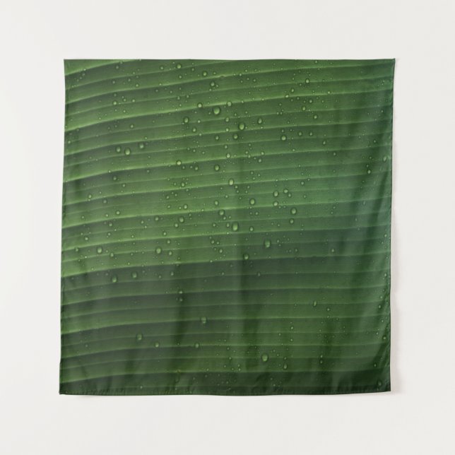 Water droplets on green leaf tapestry (Front)