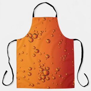 Water droplets on orange surface apron