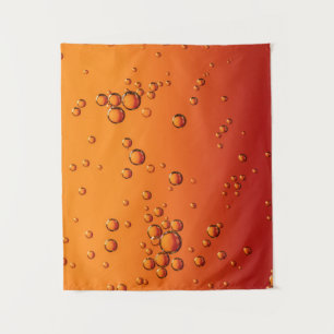Water droplets on orange surface tapestry