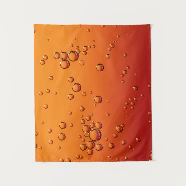 Water droplets on orange surface tapestry (Front)