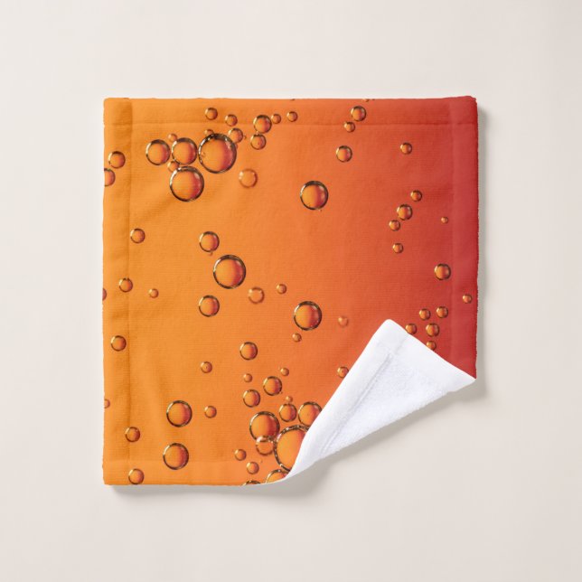 Water droplets on orange surface wash cloth (Wash Cloth)