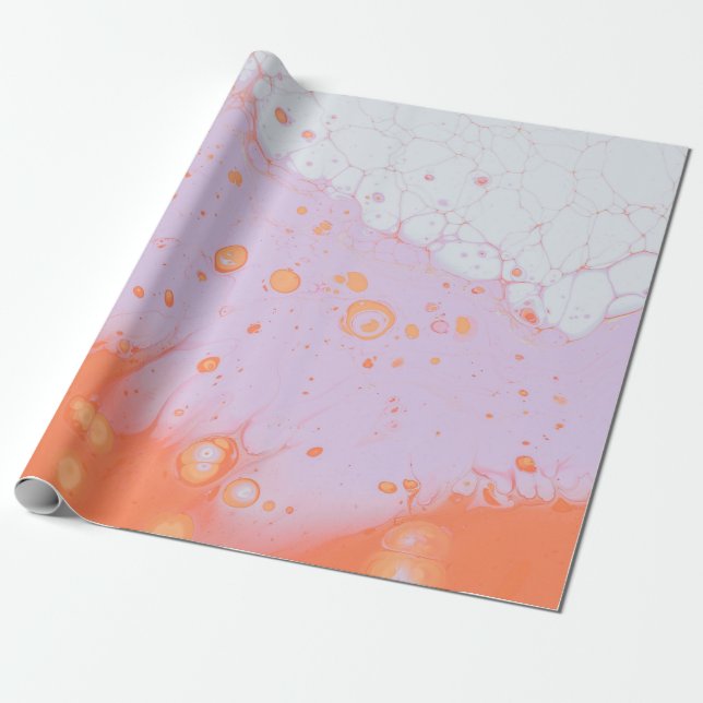 WATER DROPLETS ON RED SURFACE WRAPPING PAPER (Unrolled)