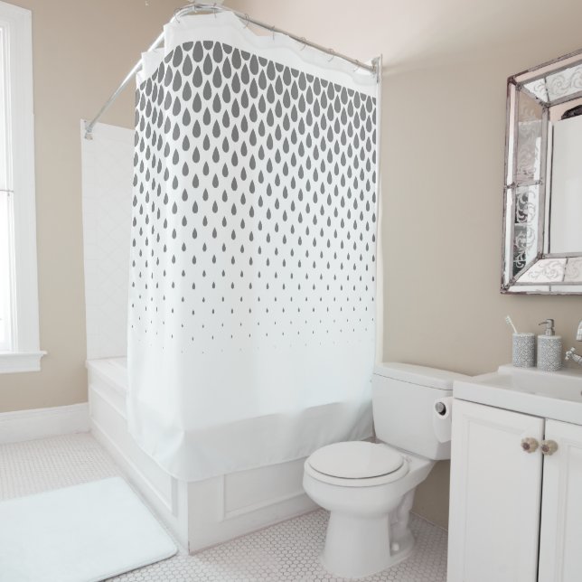 Water Droplets Shower Curtain (In Situ)