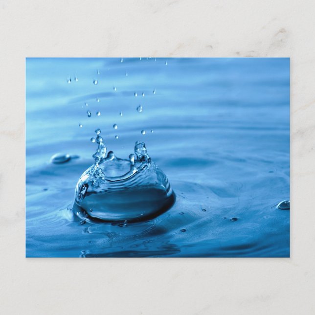 Water Droplets Splash Abstract Background Postcard (Front)