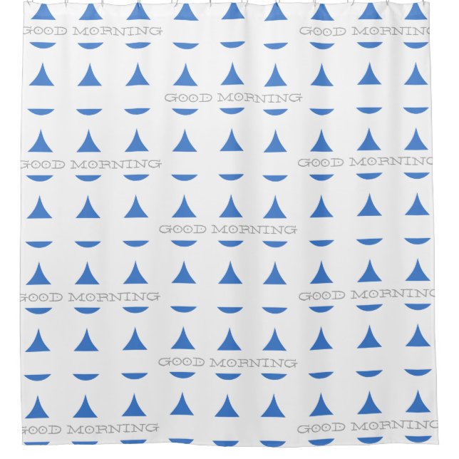 Water Drops Blue any Text any Colour Shower Curtain (Front)
