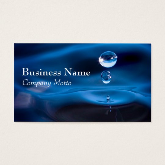 Water Drops Blue Generic business card