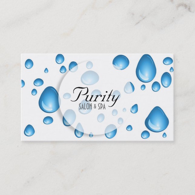 Water Drops Business Card (Front)