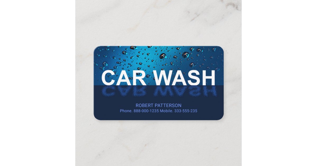 Water Drops Car Wash Reflection Business Card Zazzle