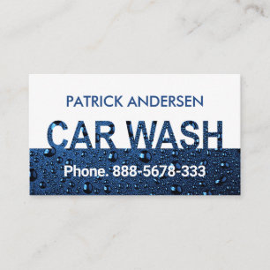 Water Drops Car Wash Signage Business Card