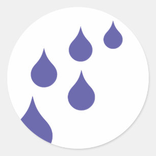 water drops classic round sticker
