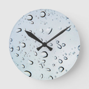 Water Drops Crystal Clear Fine glass tiles Beautif Round Clock