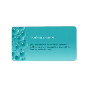 Water Drops Fresh Wet Aqua 2 Label