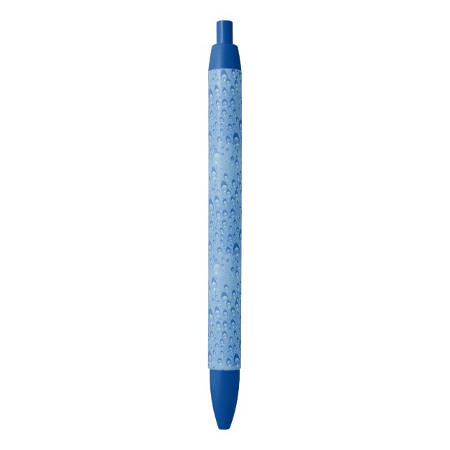 Water Drops Modern Elegant Template Trendy Blue Ink Pen (Front Vertical)