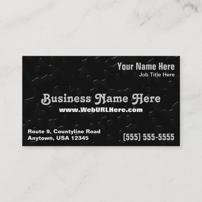 Water Drops on Black Background Business Card (Front)