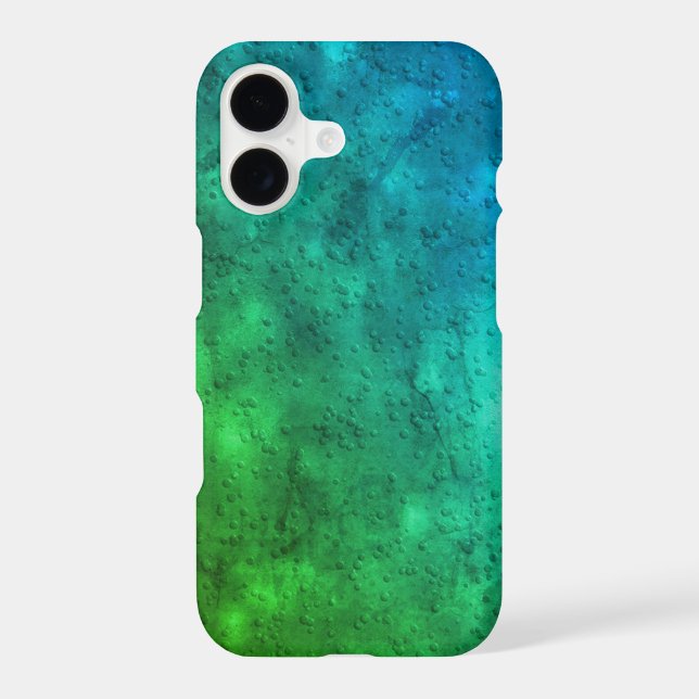 Water drops on blue green metal (Back)