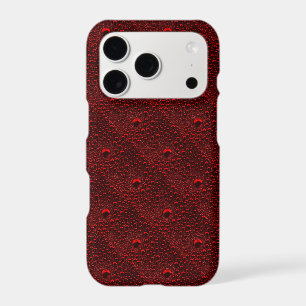 Water Drops on Crimson Metal