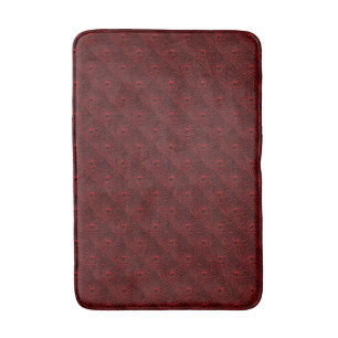 Water Drops on Crimson Metal Bath Mat