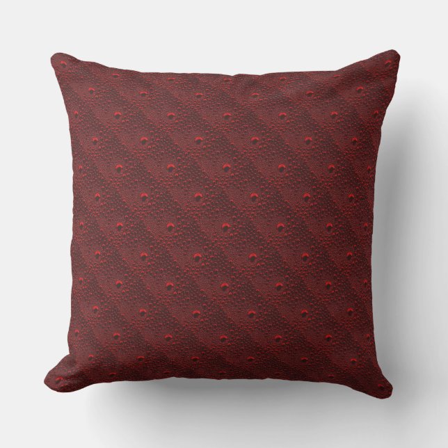 Water Drops on Crimson Metal Cushion (Front)