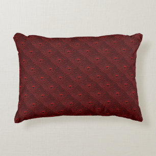 Water Drops on Crimson Metal Decorative Cushion