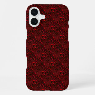 Water Drops on Crimson Metal iPhone 16 Plus Case