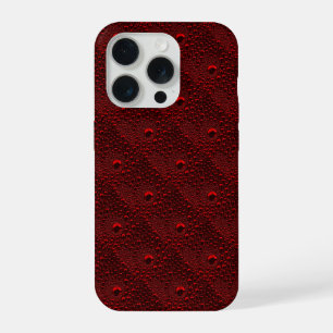Water Drops on Crimson Metal iPhone 15 Pro Case