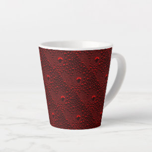 Water Drops on Crimson Metal Latte Mug