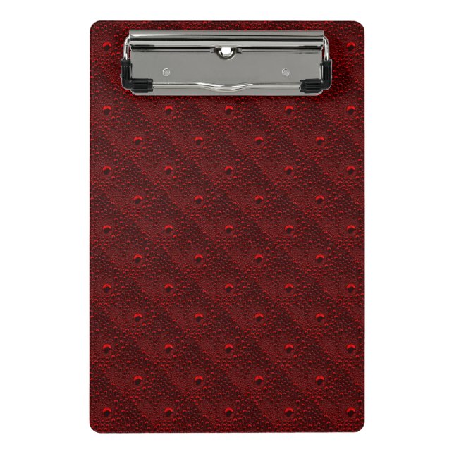 Water Drops on Crimson Metal Mini Clipboard (Front)