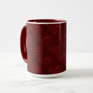 Water Drops on Crimson Metal Mug