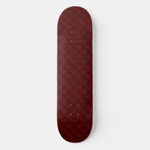 Water Drops on Crimson Metal Skateboard