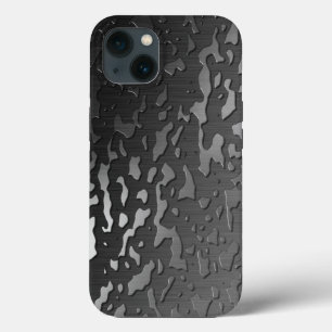 Water Drops on Dark Brushed Metal iPhone 13 Case