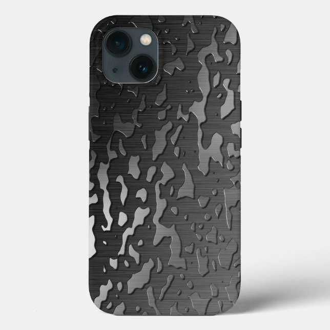 Water Drops on Dark Brushed Metal Case-Mate iPhone Case (Back)