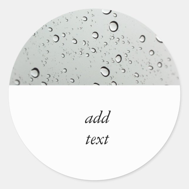 Water Drops on Glass Classic Round Sticker (Front)